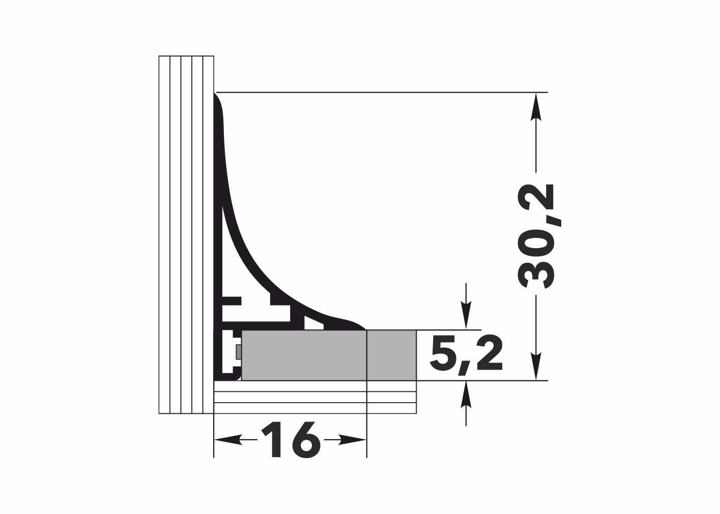 Антиплинтус алюминиевый Апл 04.2700.15 Черный