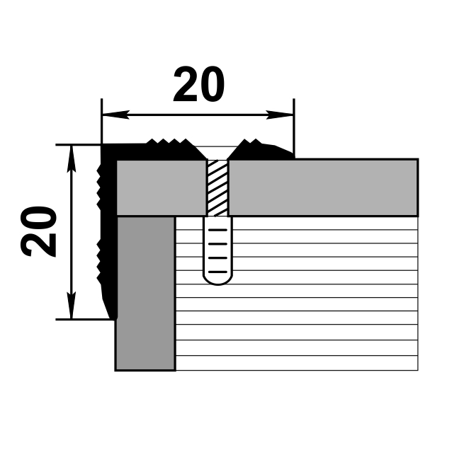 Порог угловой ПУ 05.1800.059 0,9 м Бетон скай. Цена за 6 штук