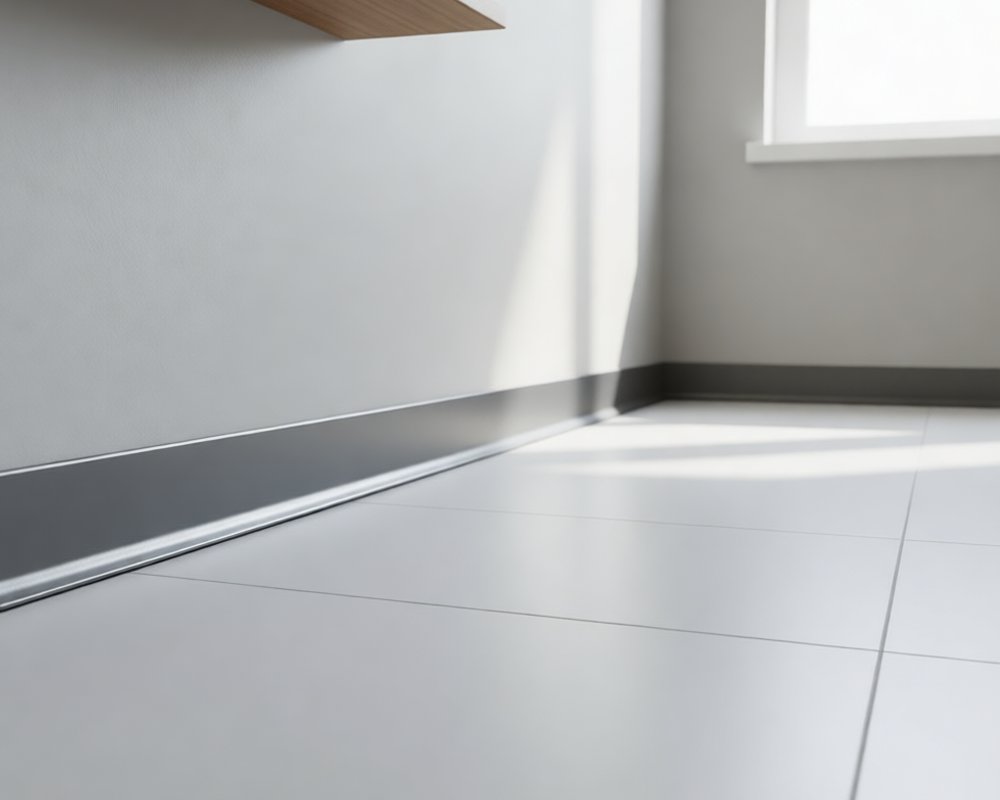 Алюминиевый плинтус AKBD60-SA 2,5м Муар антрацит