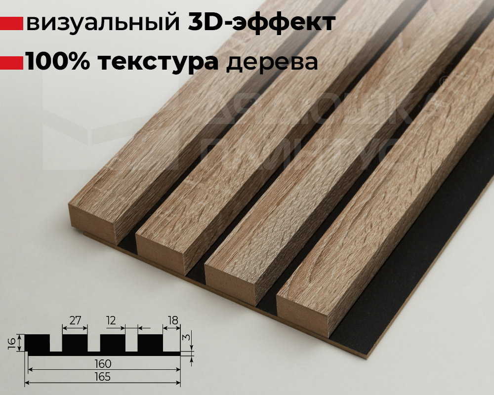 Панель МДФ 3D Лайн Модерн 165*2750мм. L07 Ель сибирская