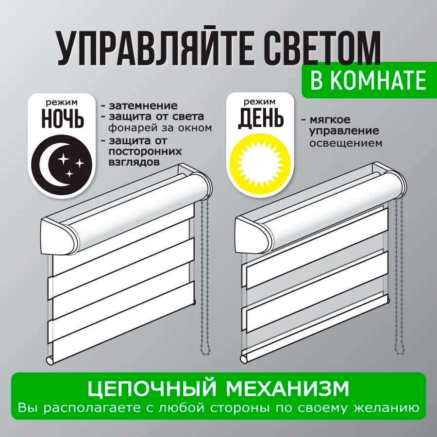 Роллета день/ночь КАНЗАС УЮТ 57*160 Белый