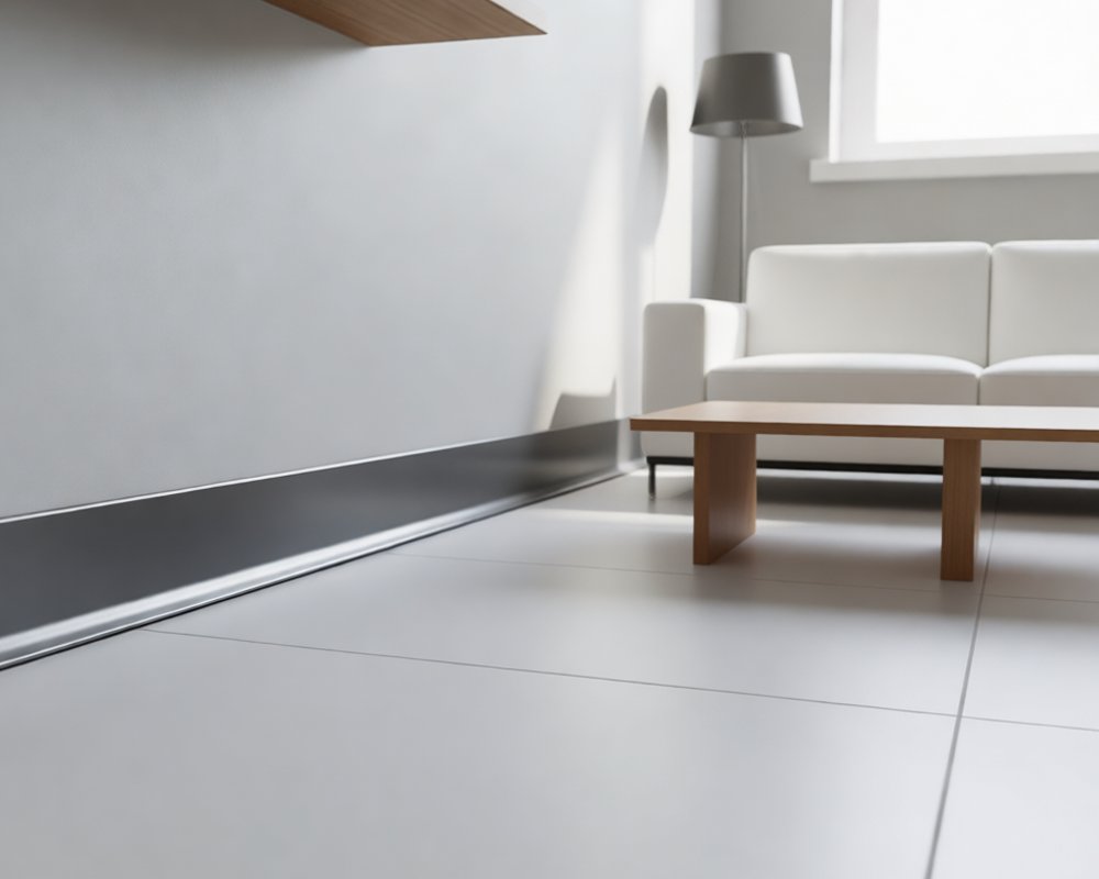 Алюминиевый плинтус AKBD60-SA 2,5м Муар антрацит