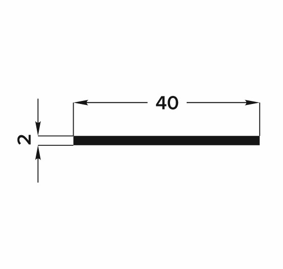 Штанга плоская 40 мм ШПл 05.2000.501л Серебро. Цена за 5 штук.