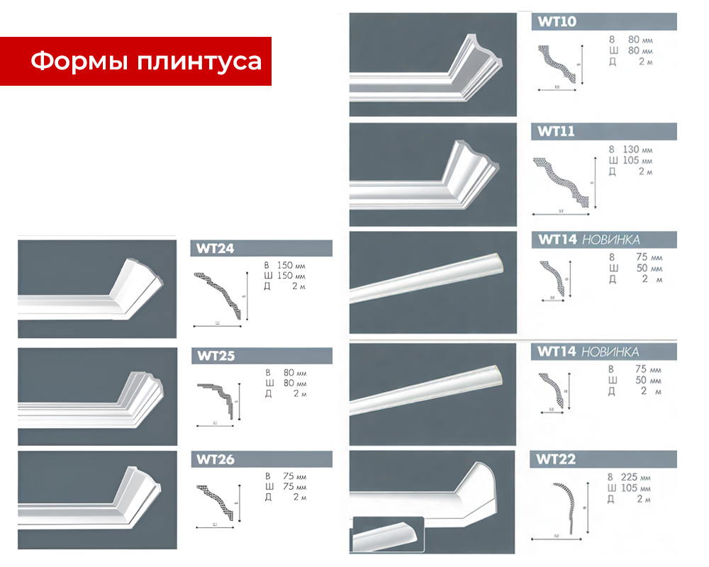 Карниз потолочный NMC WT9 49*42*2000 Белый под покраску