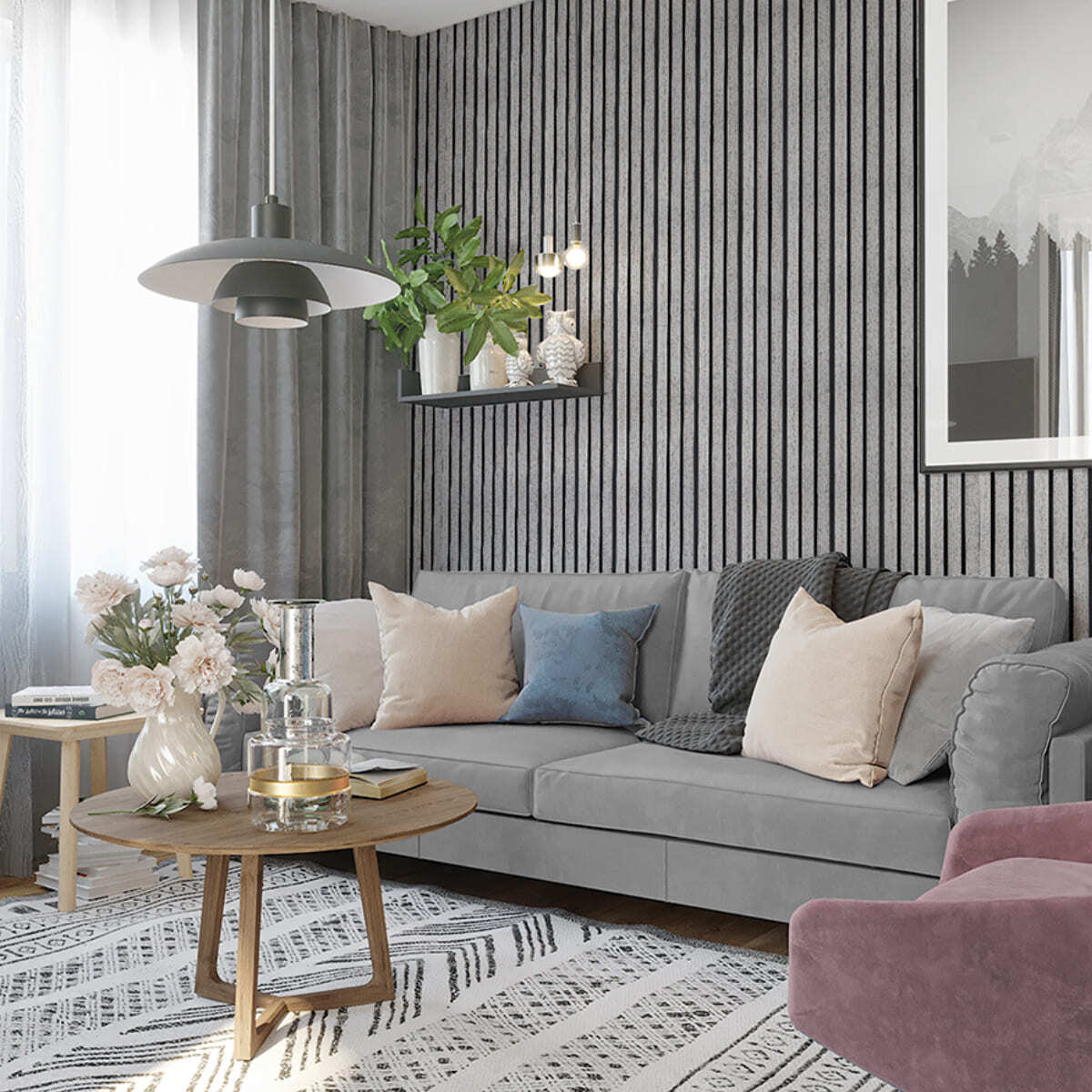 Панель вспененный полистирол ГРЕЙС 3D RAIL 120*2700 мм.  Ольха